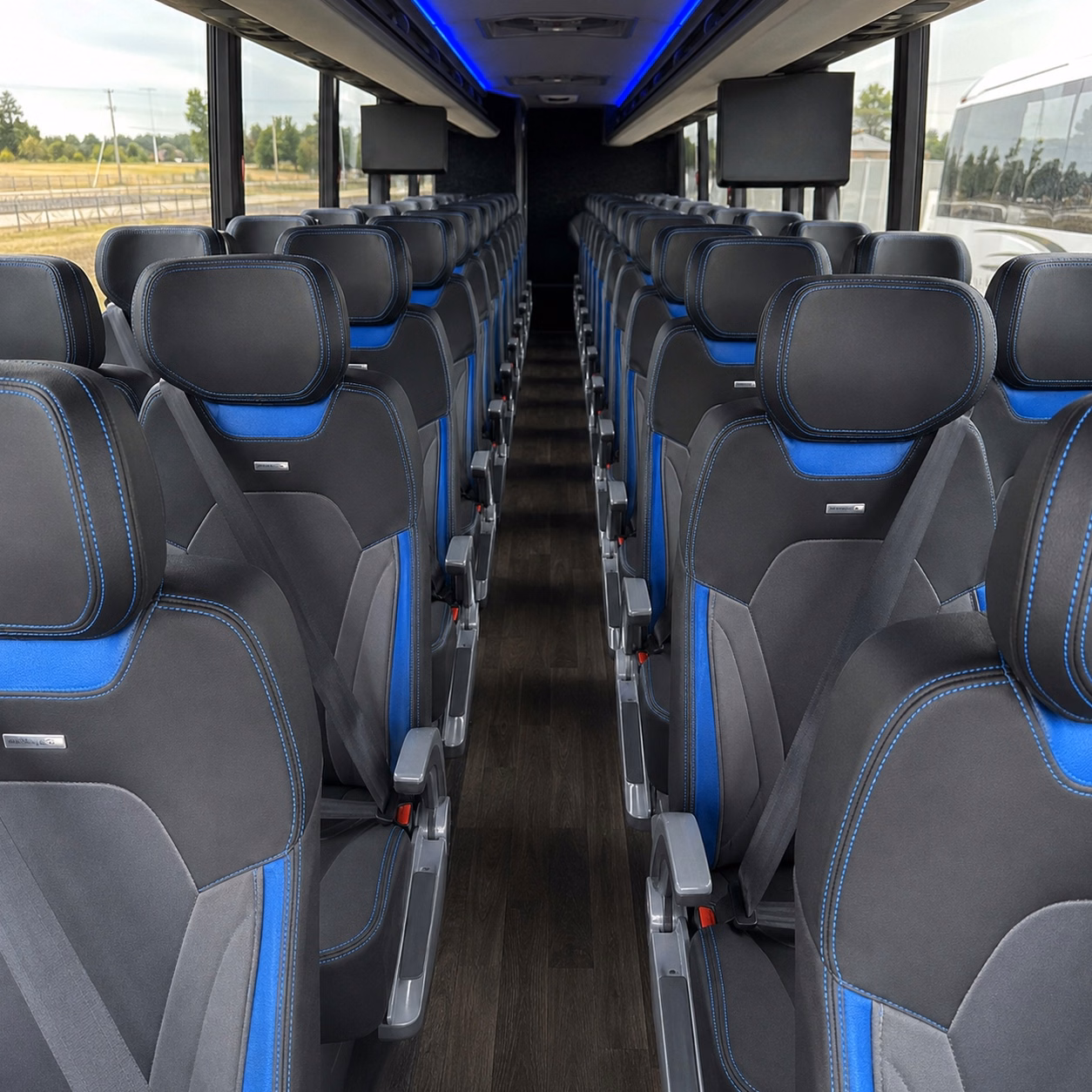 56 passenger charter bus interior